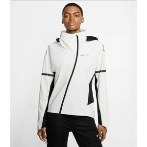 Nike Zonal Aeroshield Running Jacket Womens size LARGE Blk/Wh‎ BV3858-133